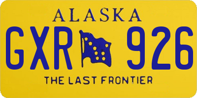 AK license plate GXR926