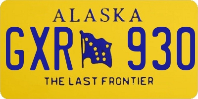 AK license plate GXR930