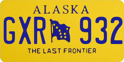 AK license plate GXR932