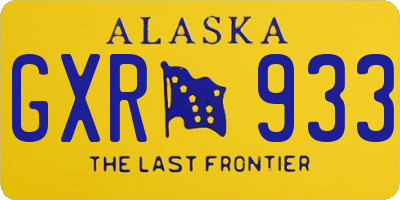 AK license plate GXR933