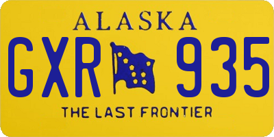 AK license plate GXR935