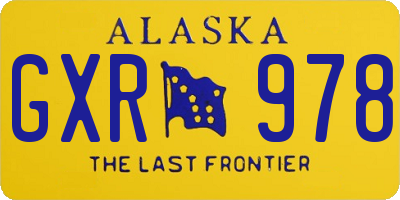 AK license plate GXR978