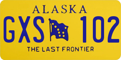 AK license plate GXS102
