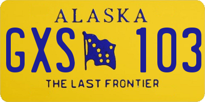 AK license plate GXS103