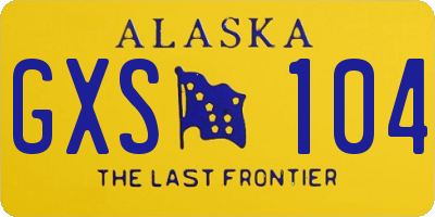 AK license plate GXS104