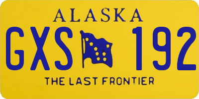AK license plate GXS192