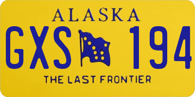 AK license plate GXS194