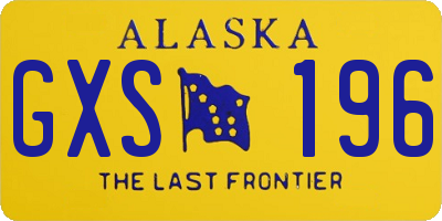 AK license plate GXS196