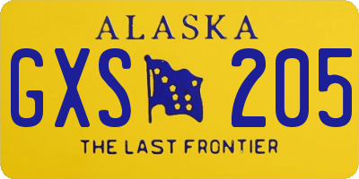 AK license plate GXS205