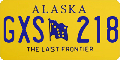 AK license plate GXS218