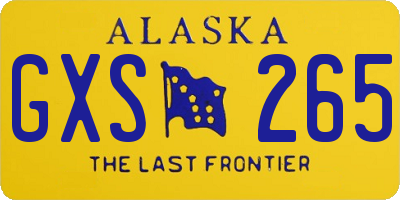 AK license plate GXS265