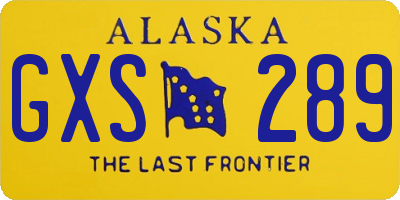 AK license plate GXS289