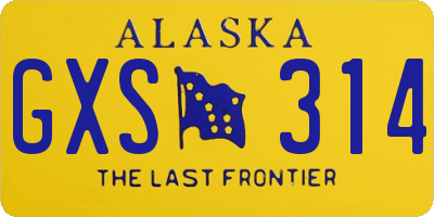AK license plate GXS314