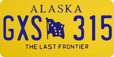 AK license plate GXS315
