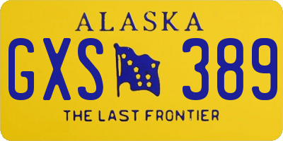 AK license plate GXS389