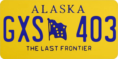 AK license plate GXS403