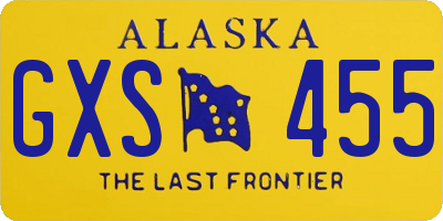 AK license plate GXS455