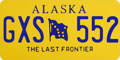 AK license plate GXS552