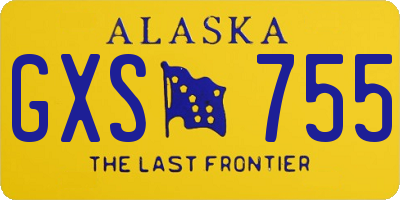 AK license plate GXS755