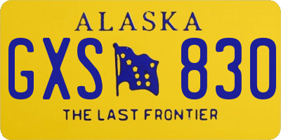 AK license plate GXS830