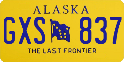 AK license plate GXS837