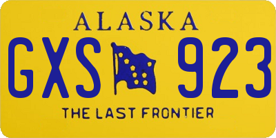 AK license plate GXS923
