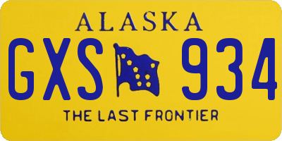 AK license plate GXS934