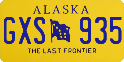 AK license plate GXS935