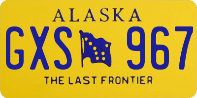 AK license plate GXS967