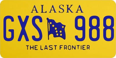 AK license plate GXS988