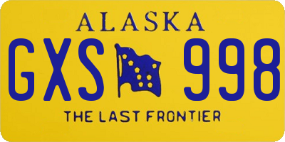 AK license plate GXS998