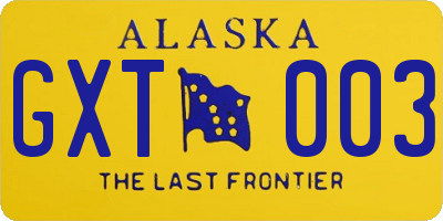 AK license plate GXT003