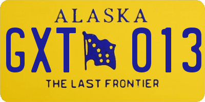 AK license plate GXT013