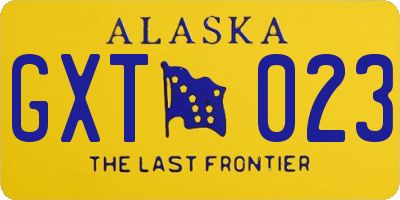 AK license plate GXT023