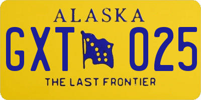 AK license plate GXT025