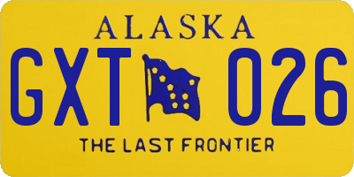 AK license plate GXT026