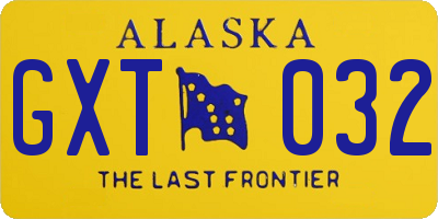 AK license plate GXT032