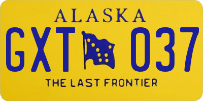 AK license plate GXT037