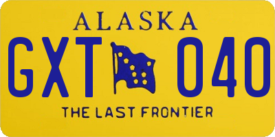 AK license plate GXT040