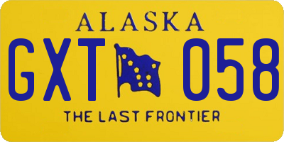AK license plate GXT058