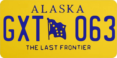 AK license plate GXT063