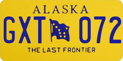 AK license plate GXT072