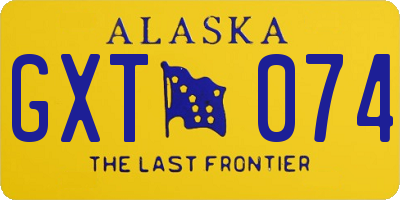 AK license plate GXT074