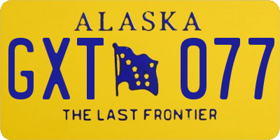 AK license plate GXT077