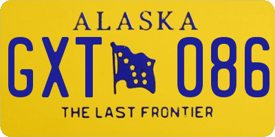 AK license plate GXT086