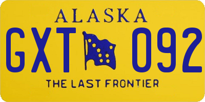 AK license plate GXT092