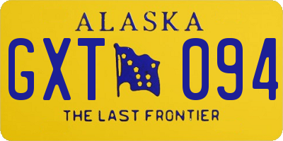 AK license plate GXT094