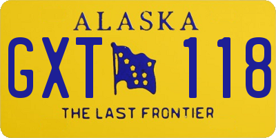 AK license plate GXT118