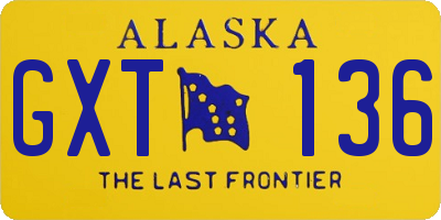 AK license plate GXT136