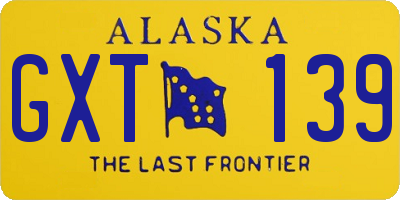 AK license plate GXT139
